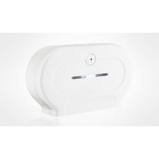 Twin Jumbo Toilet Roll Dispenser White (D594)