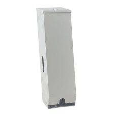Triple Toilet Roll Dispenser White Powder Coated (DC5907)